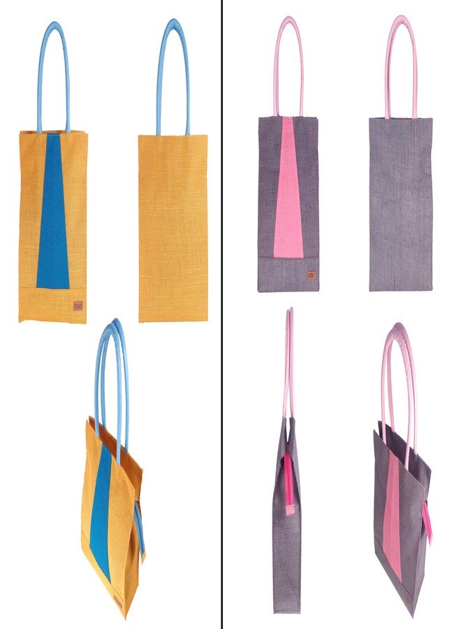 Foonty Exclusive Stripe Daily Use Jute Lunch Bags(Combo of 2,Multicolor,FFFWB6014E) - Image 2